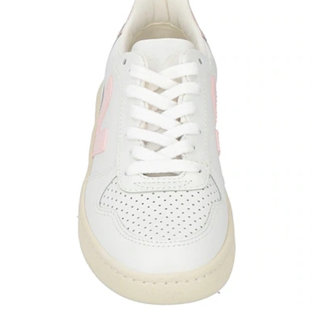 VEJA V-10 LEATHER SNEAKERS IN WHITE PETALE 40 9 - Picture 4 of 12